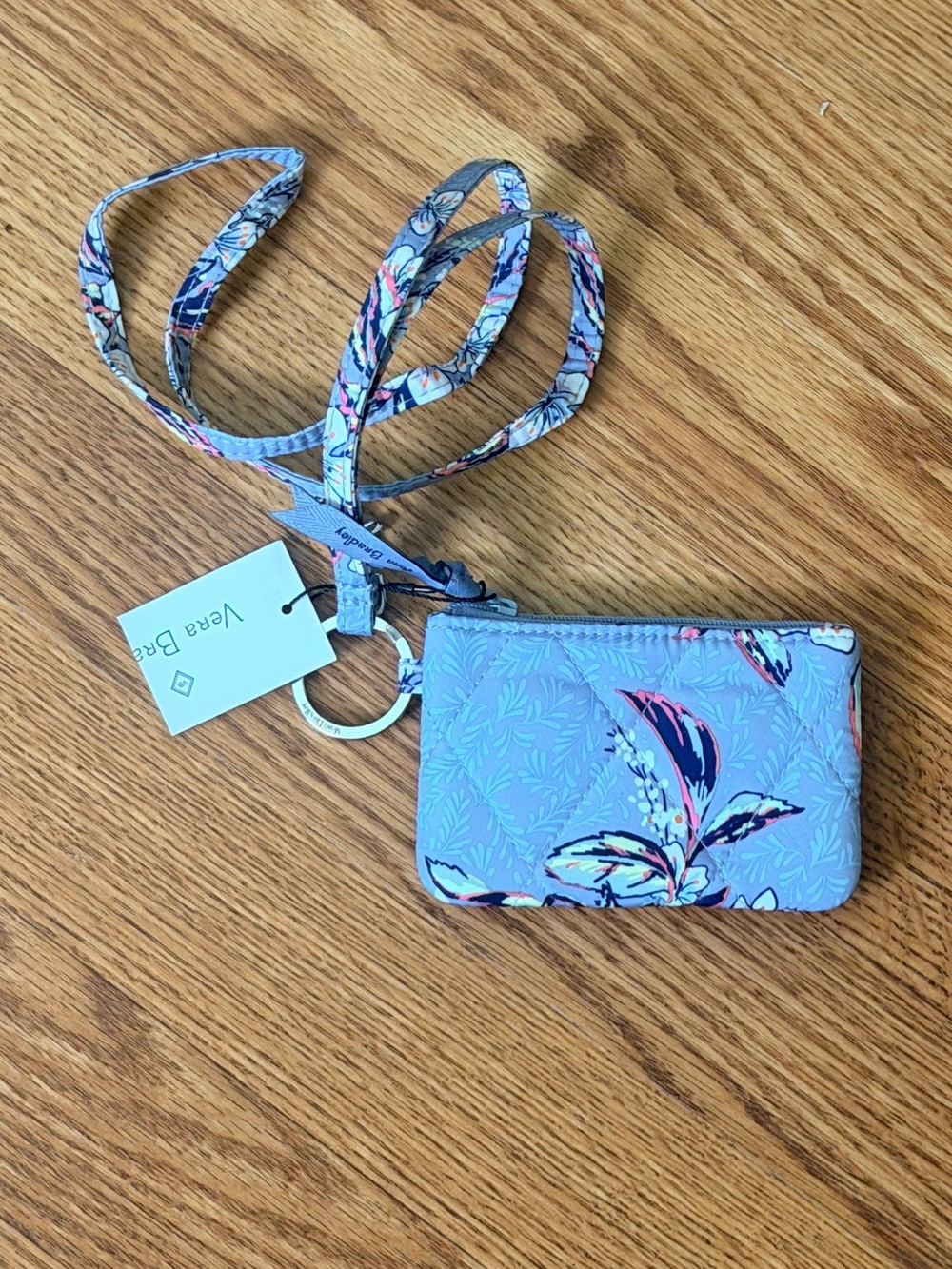 Vera Bradley Ultralight Zip ID w/ Lanyard -  Cherry Blossoms NWT